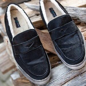 Ross and Snow Matteo Penny Loafer Calf Hair Size 13